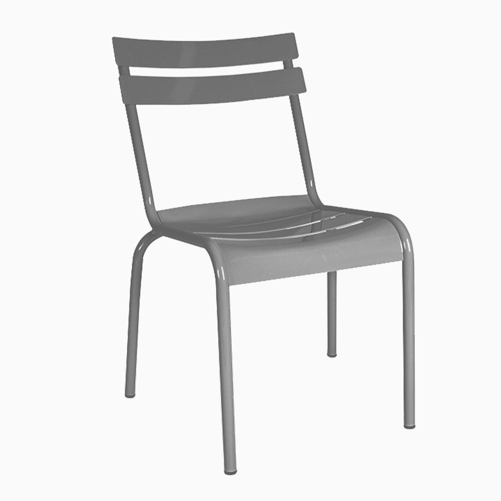 Just Chair JTA39118SIL Silver Outdoor Stacking Side Chair Wasserstrom