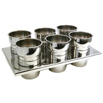 Condiments Inset Silverplated Sauce Station Condiment Inset with 6 2 Qt. Silver Pots ...