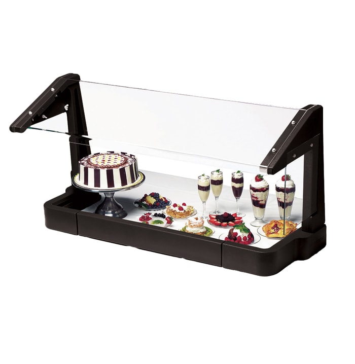 Cambro FSG480110 Black Free Standing 4 Ft. Tabletop Sneeze Guard