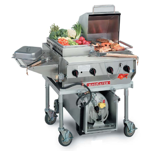 Magikitch'n MagiCater Aluminized Steel 30" Portable Gas Grill w/ Wheels