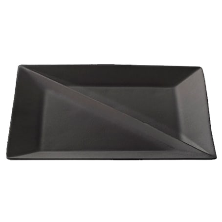 Bugambilia XL Square Divided Platter, Black | Wasserstrom