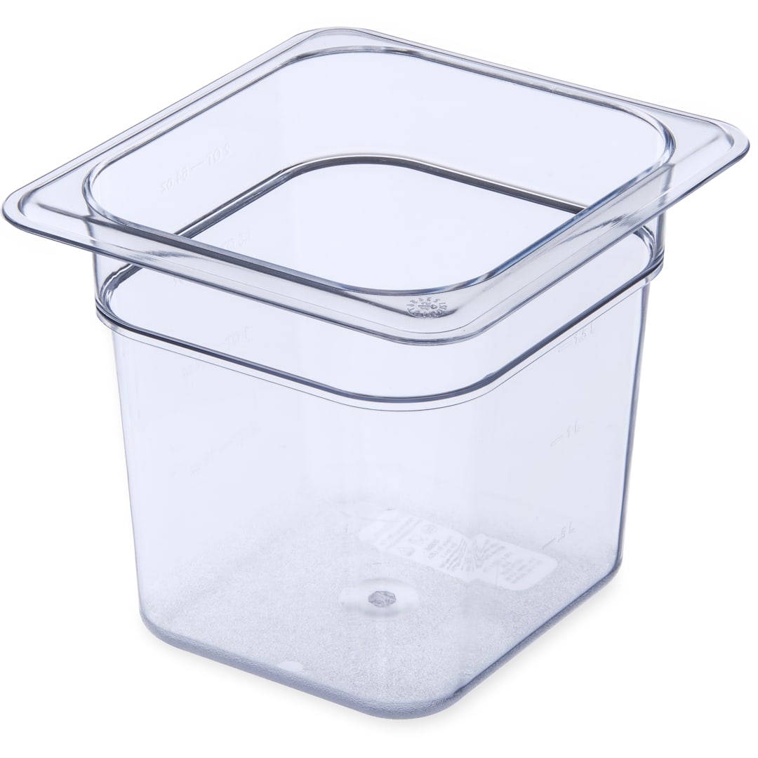 Carlisle 3068507 StorPlus Clear 1/6-Size x 6" D Food Pan