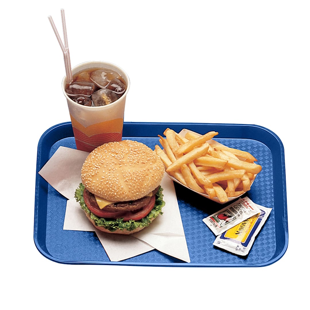 Cambro 1014FF186 Navy Blue 10" x 14" Fast Food Tray - Dozen