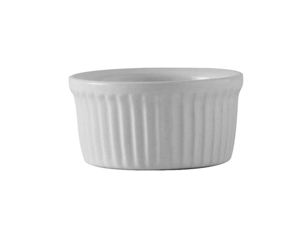 Tuxton BWX-0252 2-1/2 Oz. White Fluted Ramekin - Dozen