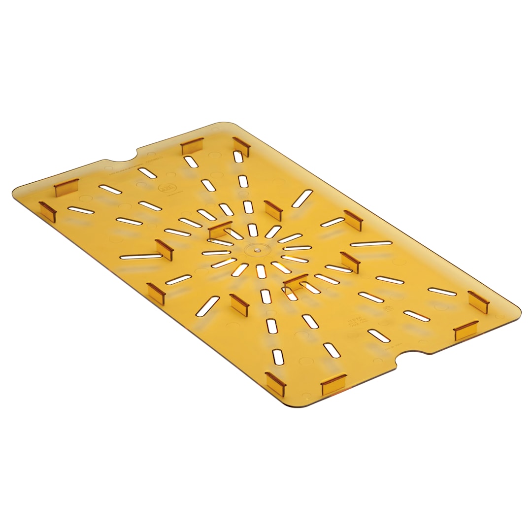 Cambro 10HPD150 Amber High Heat Drain Shelf for Full Size Food Pan