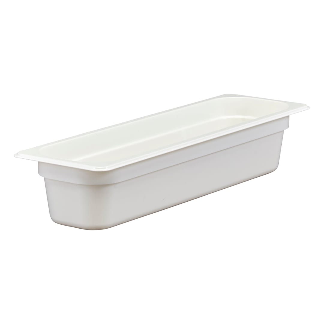 Cambro 24LPCW148 Camwear White Half Size Long x 4" D Food Pan