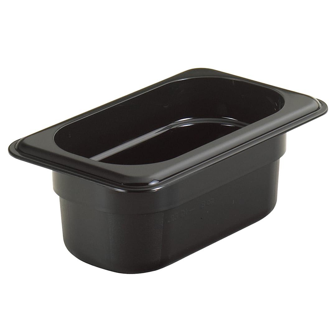Cambro 92CW110 Camwear Black 1/9 Size x 2-1/2" D Food Pan