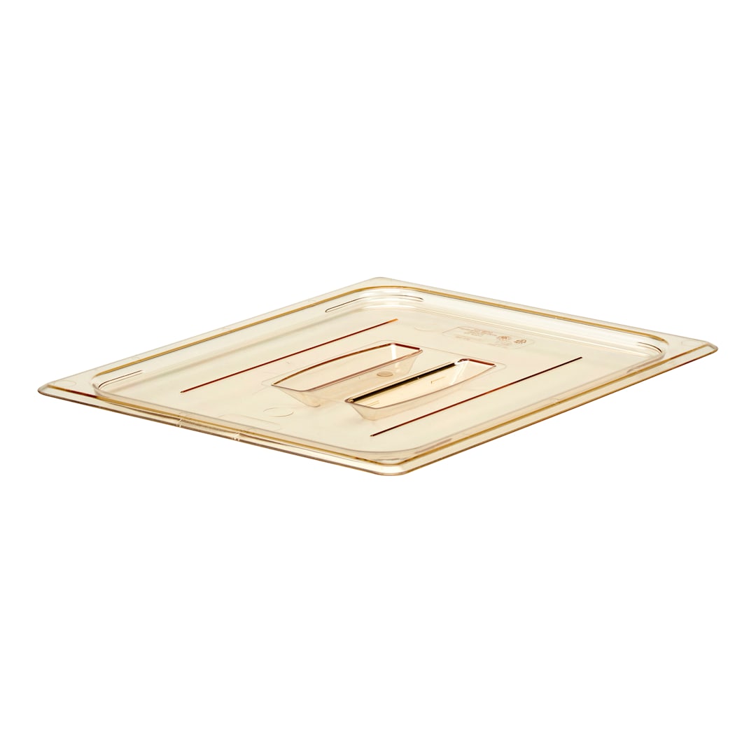 Cambro 20HPCH150 H-Pan Amber 1/2 Size Food Pan Cover with Handle