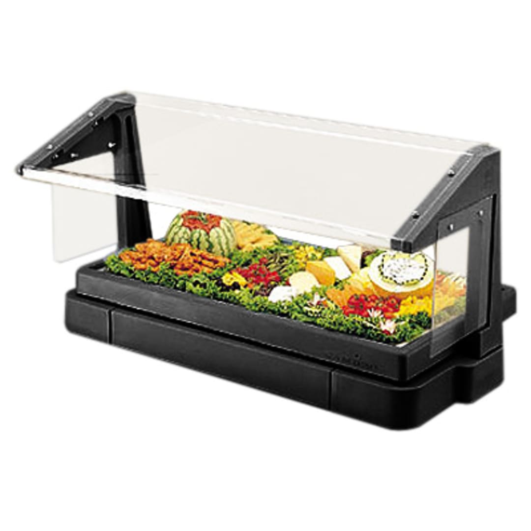 Cambro BBR480110 Black 3-Pan Buffet Bar with Sneeze Guard