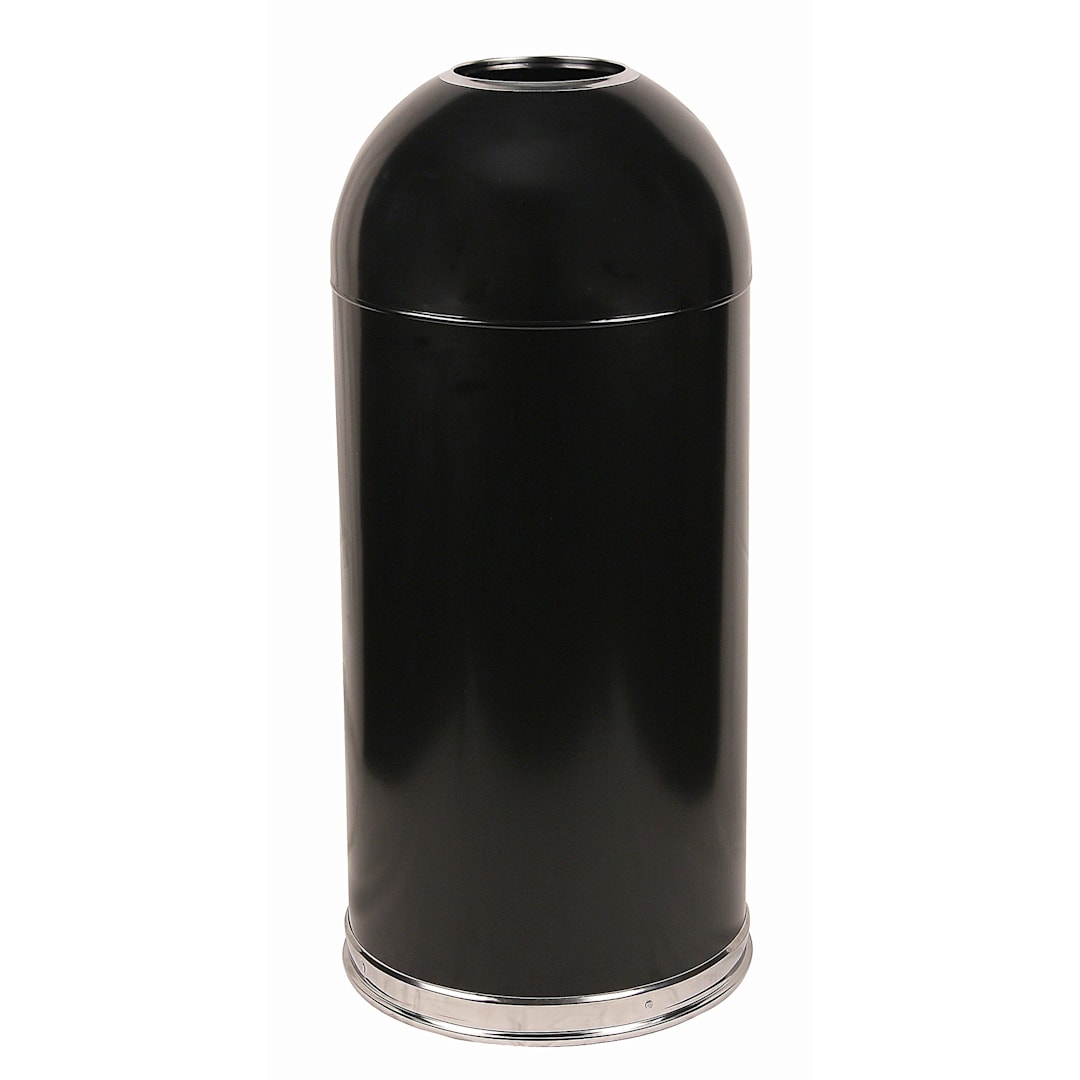 Witt 415DTBK Black 15 Gallon Dome Top Waste Receptacle