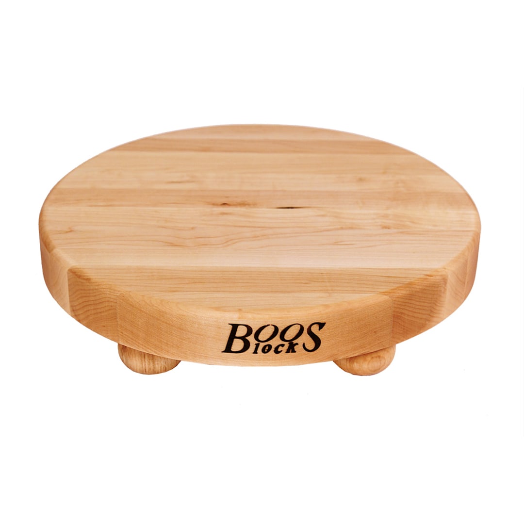 John Boos B12R-3 12" Round Maple Cutting Board With Legs