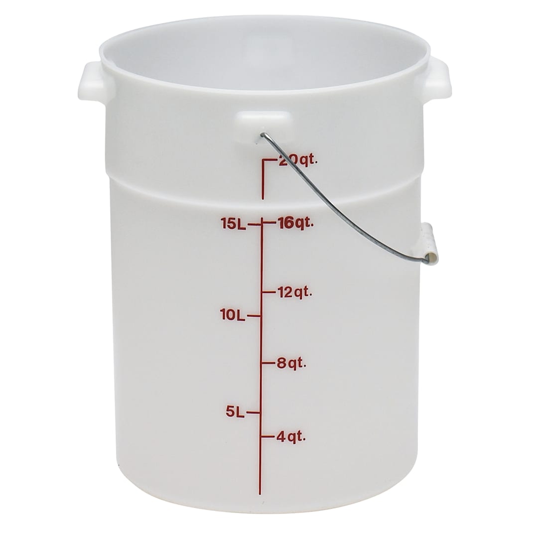 Cambro PWB22148 White 22 Qt Round Pail with Bail Handle