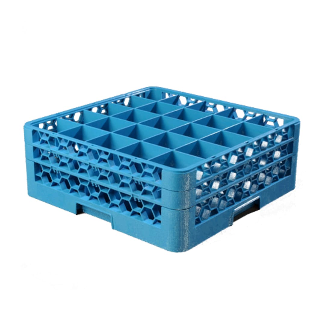 Carlisle RG25-214 OptiClean 25-Compartment Blue Glass Rack