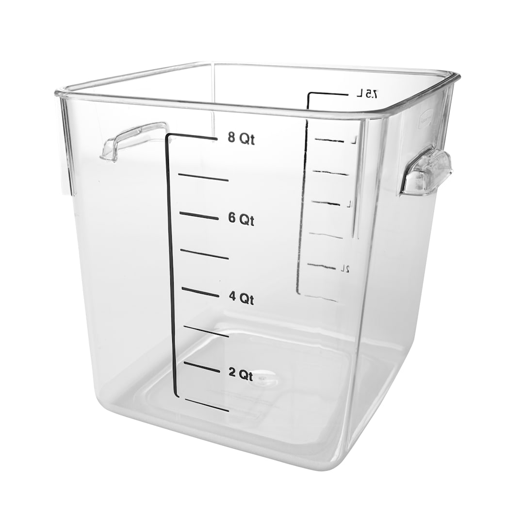 Rubbermaid FG630800CLR Clear Space Saving 8 Quart Square Container