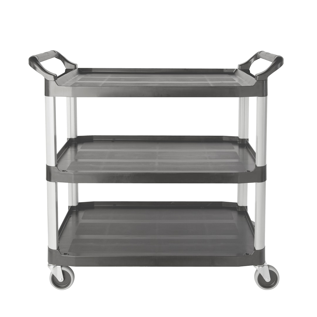 Rubbermaid FG409100GRAY Xtra Open Sided 3-Shelf Utility Cart
