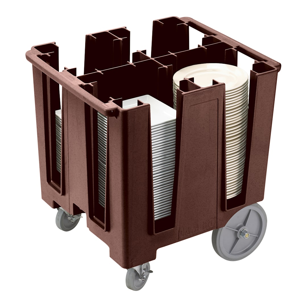 Cambro DCS1125131 Dark Brown Poker Chip Style Dish Caddy w/ 4 Columns