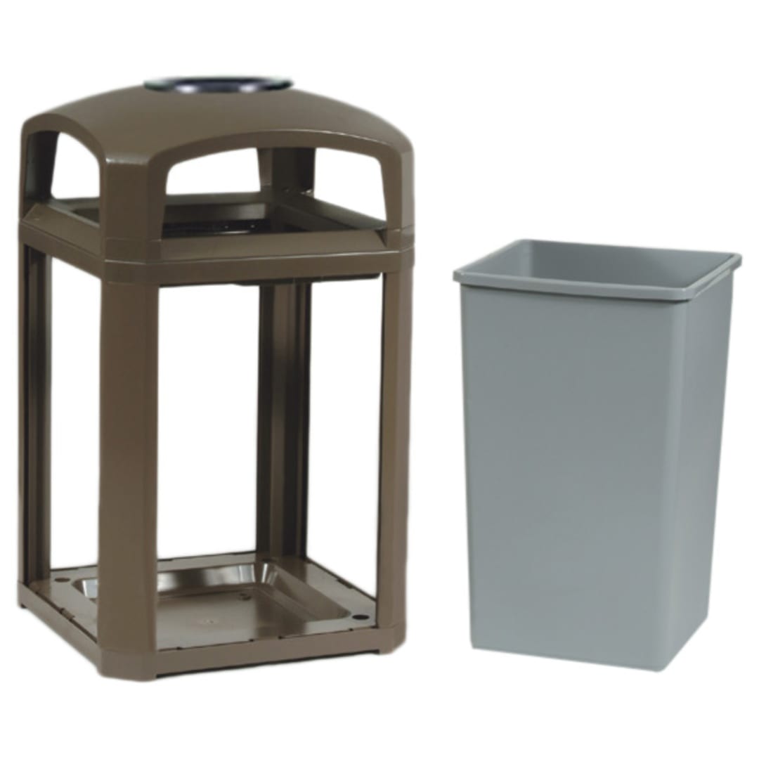 Rubbermaid FG397001SBLE Landmark 35 Gallon Dome Top Trash Can Frame
