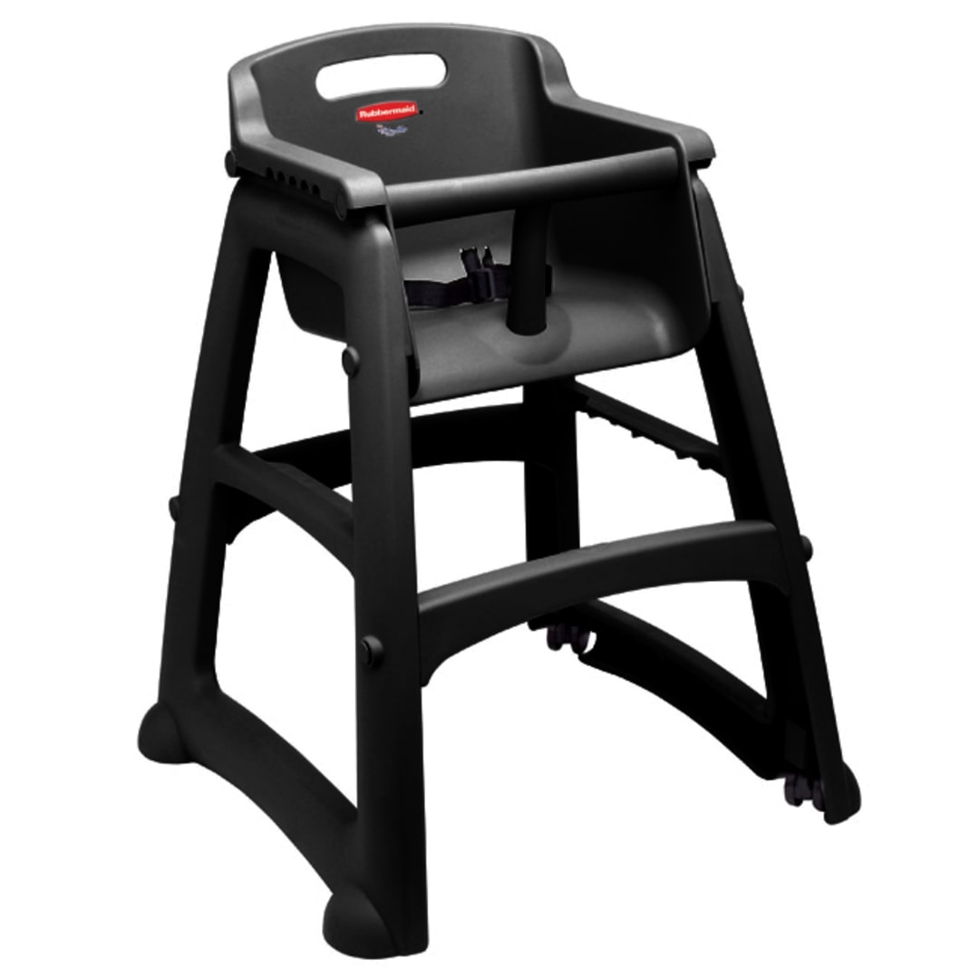 Rubbermaid FG780508BLA Black High Chair with Wheels