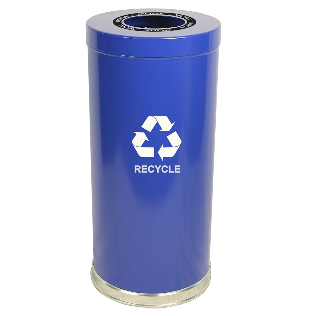 Witt 15RTBL-1H Emoti-Can 15 Gallon Blue Recycling Container