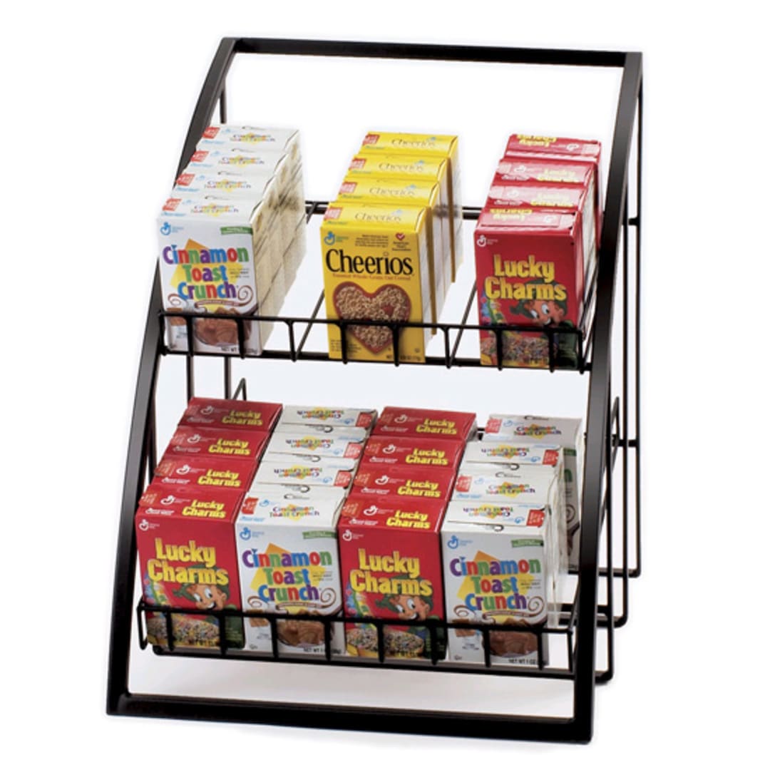 Cal-Mil 1702-13 Black 13-1/2 x 15" 2-Tier Wire Merchandiser