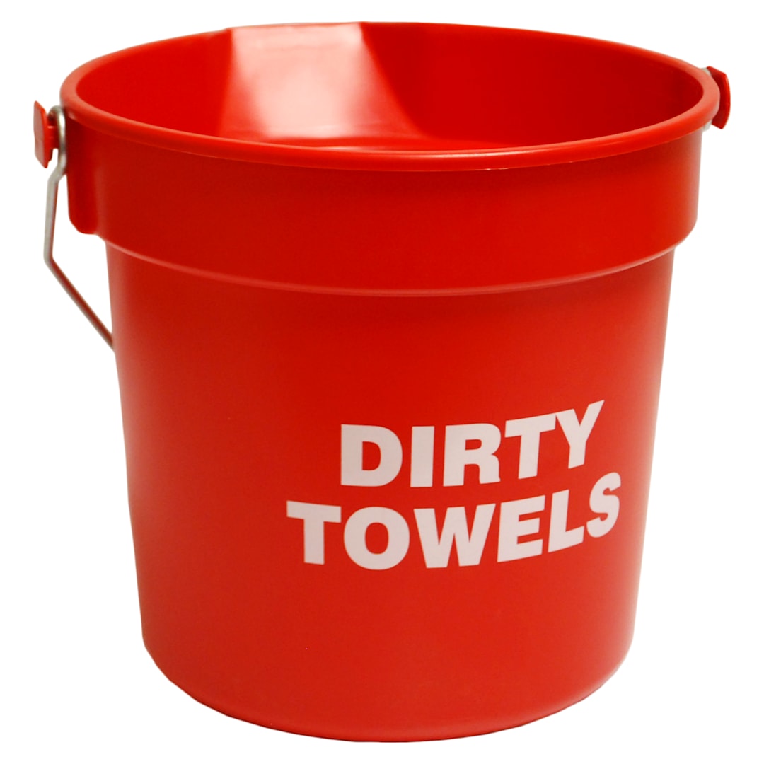 Hospeco Red Dirty Towel Bucket