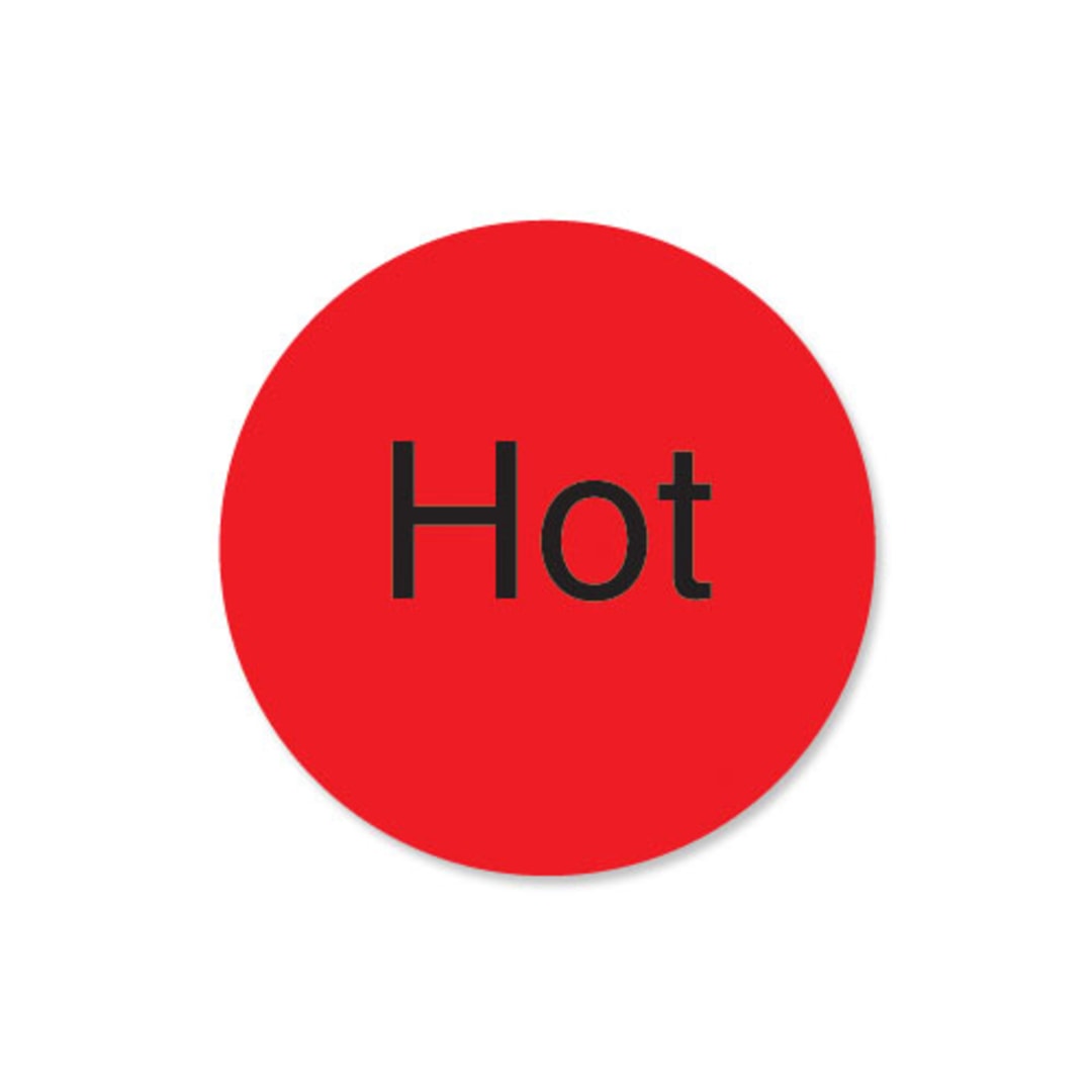 DayMark 112176 DuraMark Red 1" Circle Hot Deli Label - 1000 / RL