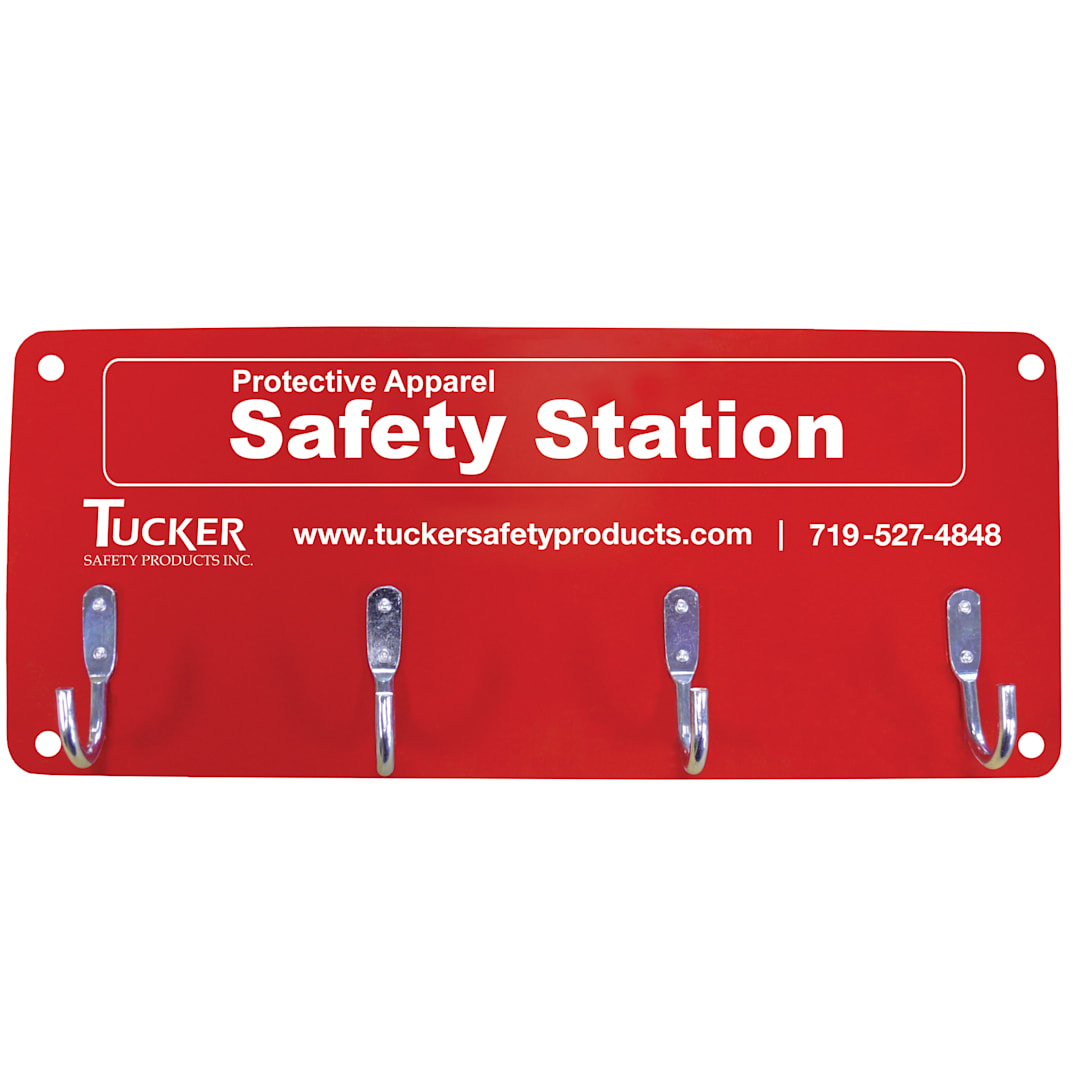 Tucker Safety 99954 Wall Mount 4-Hook Safety Equipment Station