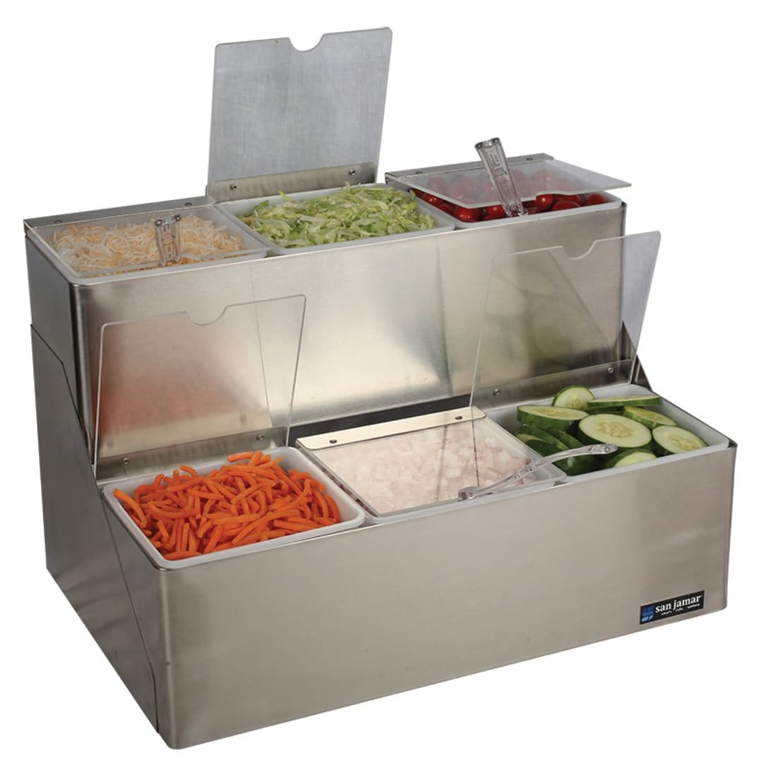 San Jamar B6706INL EZ-Chill™ Stepped Center with Notched Lids