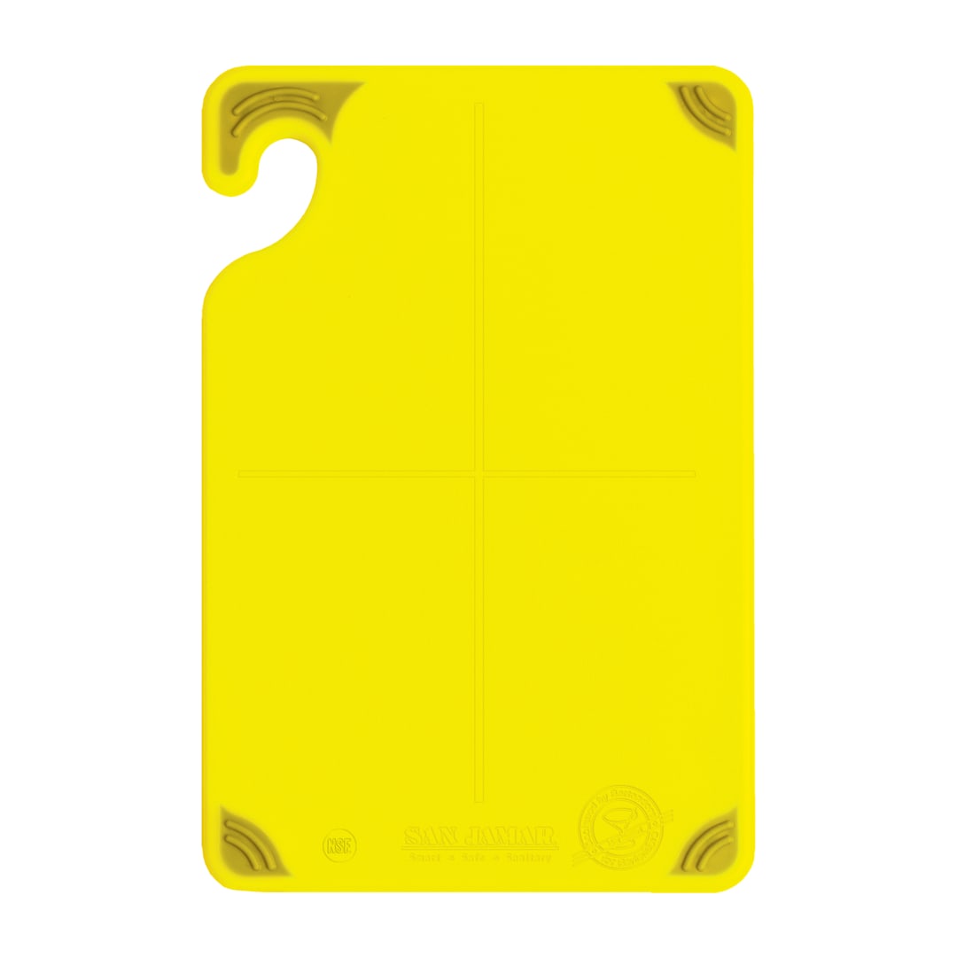 San Jamar CBG6938YL Saf-T-Grip® 6 x 9" Yellow Cutting Board