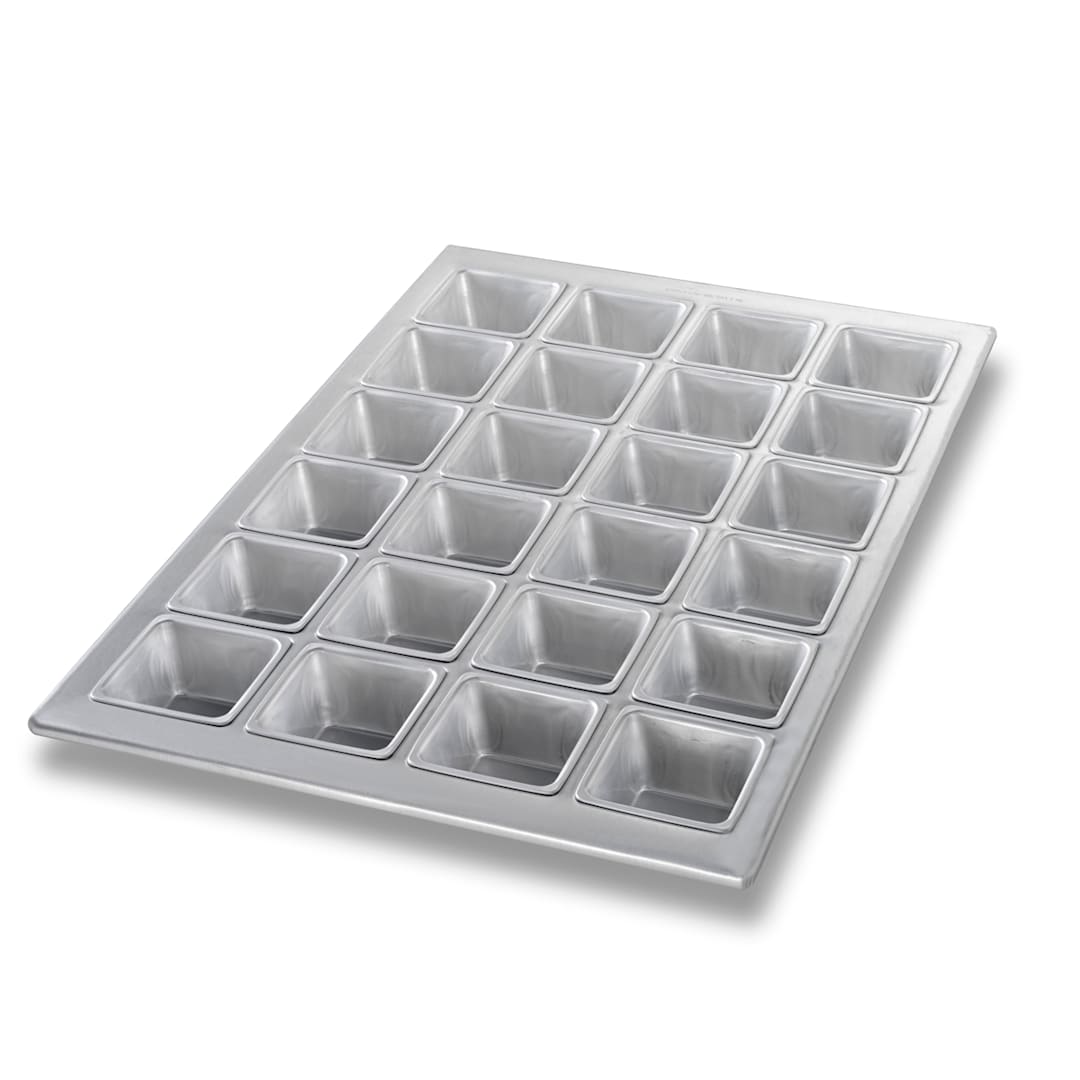 Chicago Metallic 46605 Glazed Aluminum 24-Cavity Square Muffin Pan