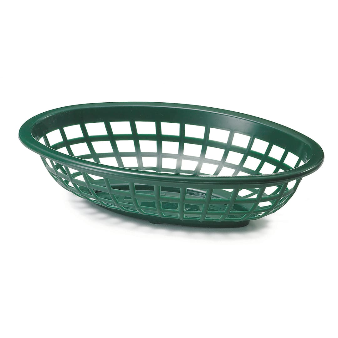 TableCraft 1071FG Forest Green 7.75" x 5.5" Side Order Basket - Dozen