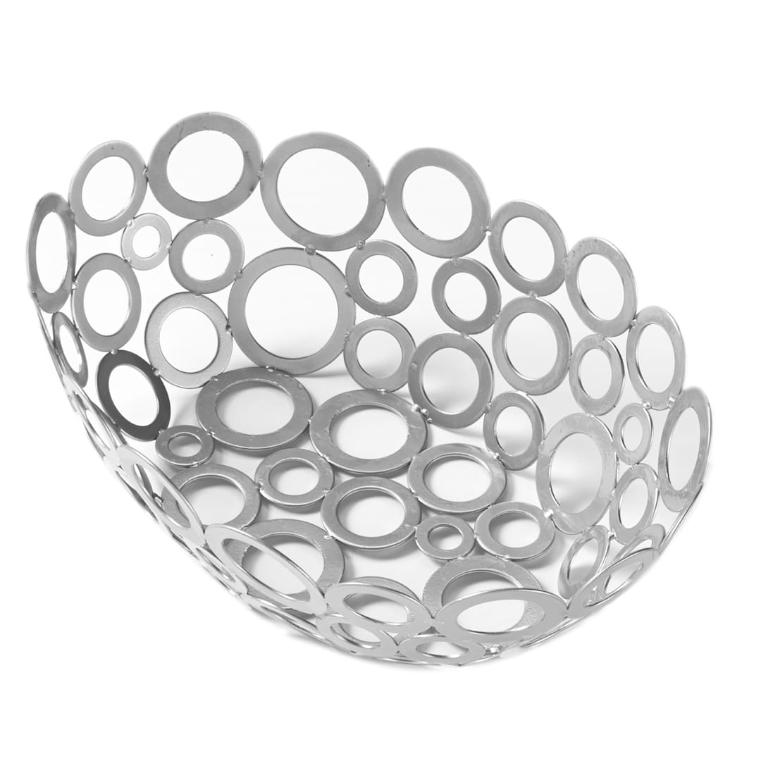 American Metalcraft WCW69 Silver 6 x 9" Oval Metal Go-Go Basket