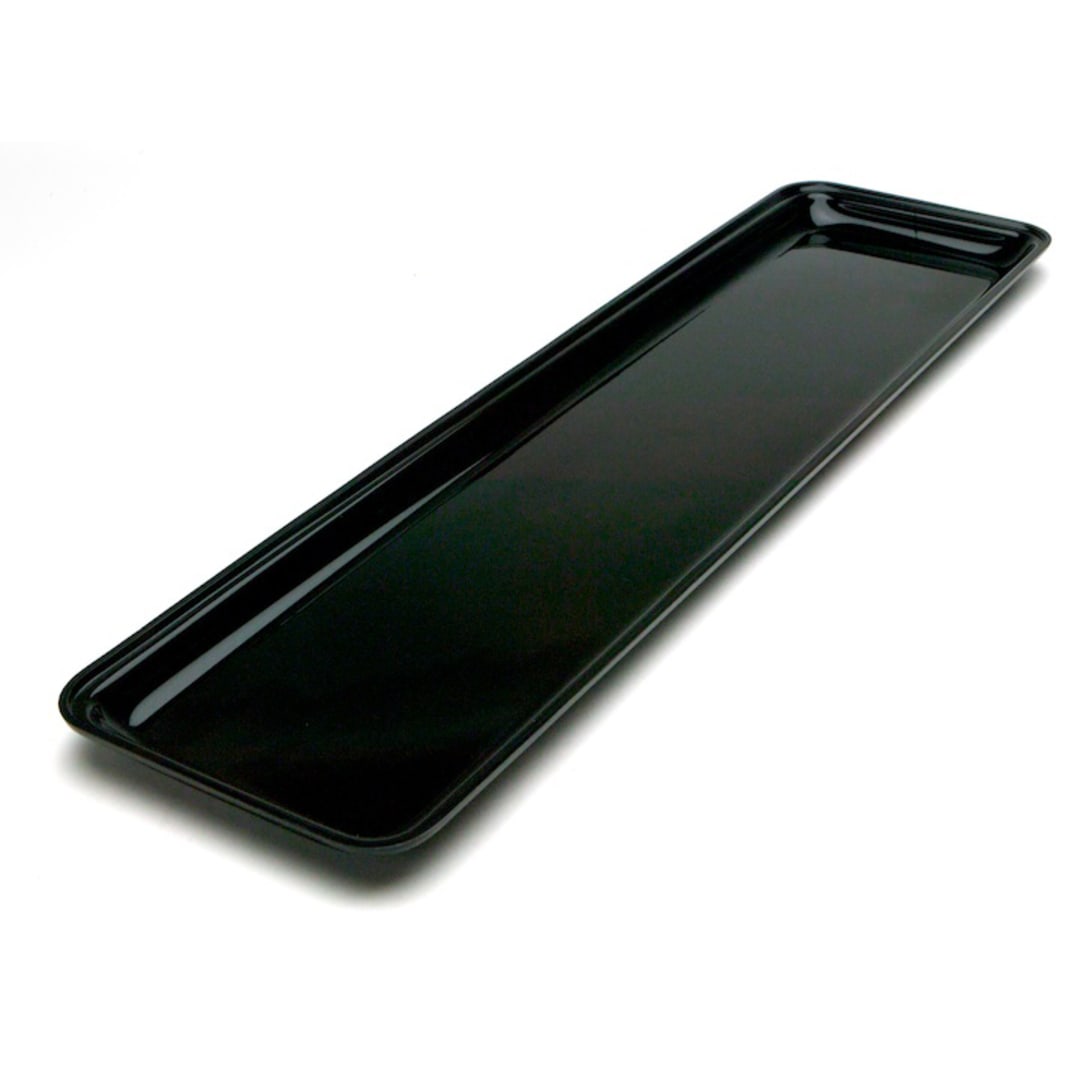 Delfin TRC-3012-10 30" x 12" x 1" Black Rectangular Market Tray