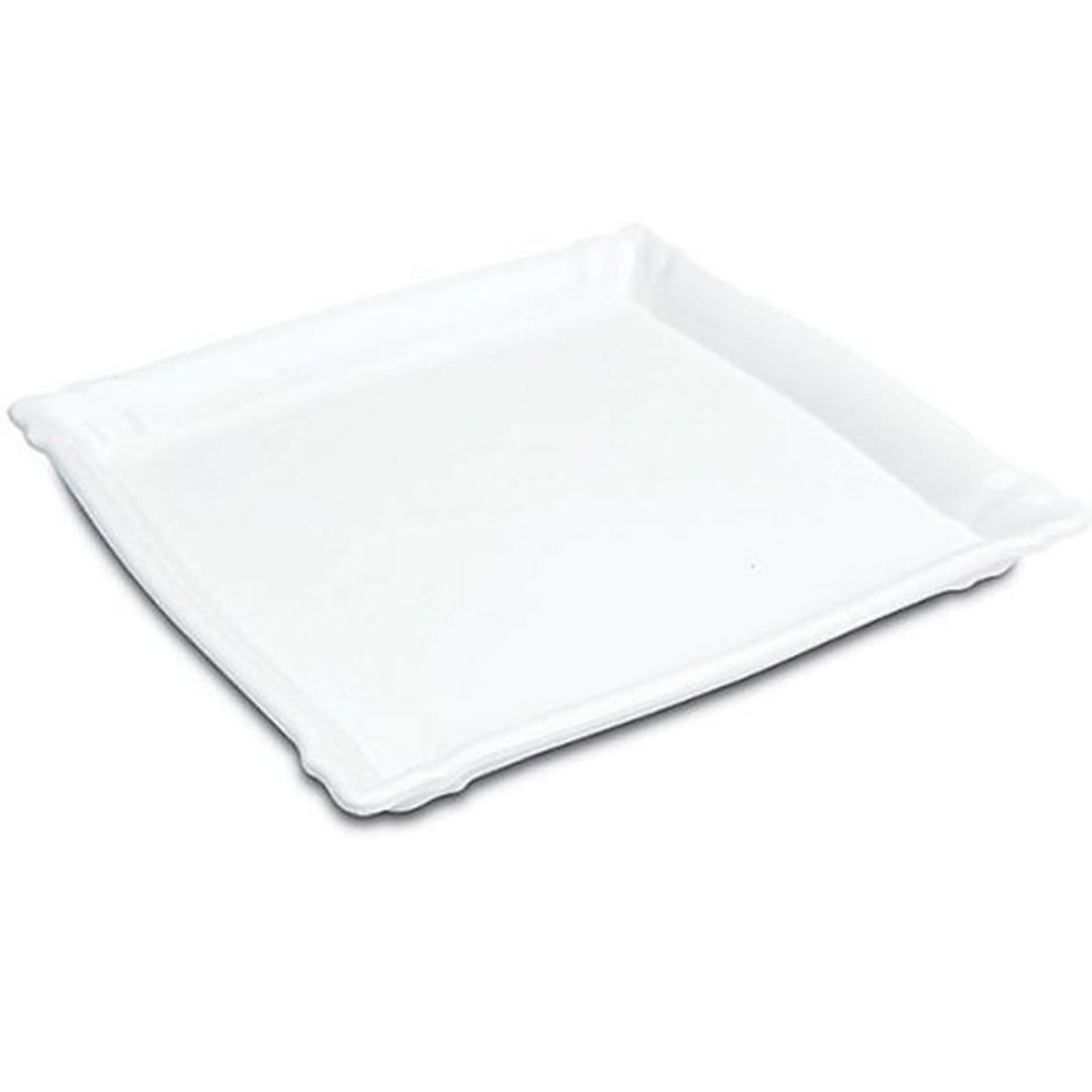 Delfin DFTSQ13CF020 13" x 13" x 1.25" White Square Cafe Tray