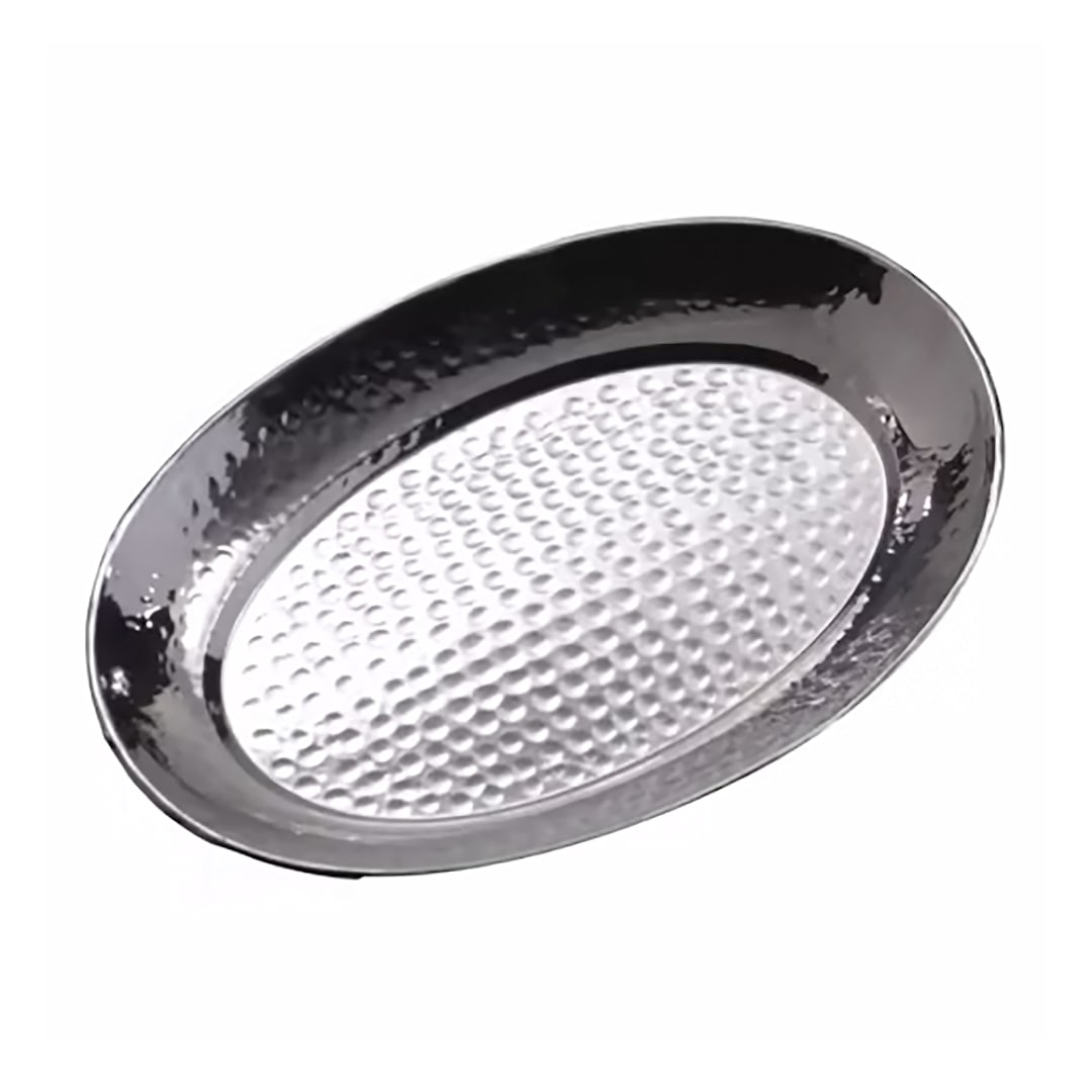American Metalcraft HMOST1115 Oval Hammered S/S 11 x 15" Tray