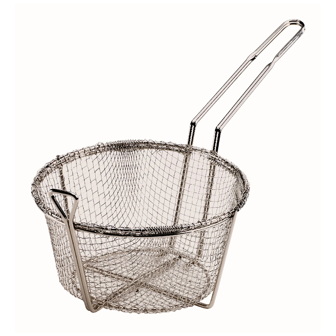 Browne Foodservice 79090 Nickel Plated Wire 8.5" Round Fry Basket