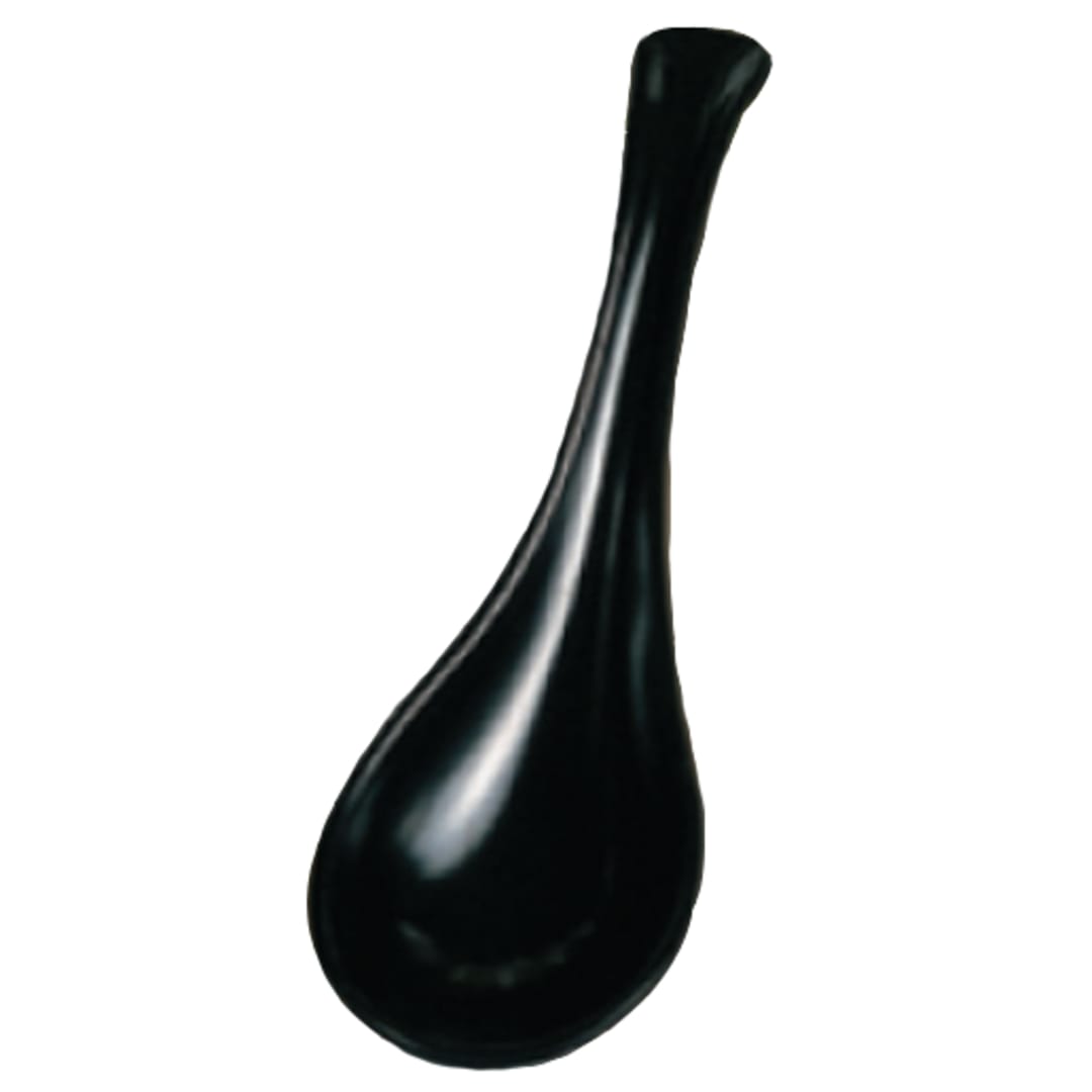 Thunder Group 7000BL Black 6.38" Melamine Soup Spoon - Dozen