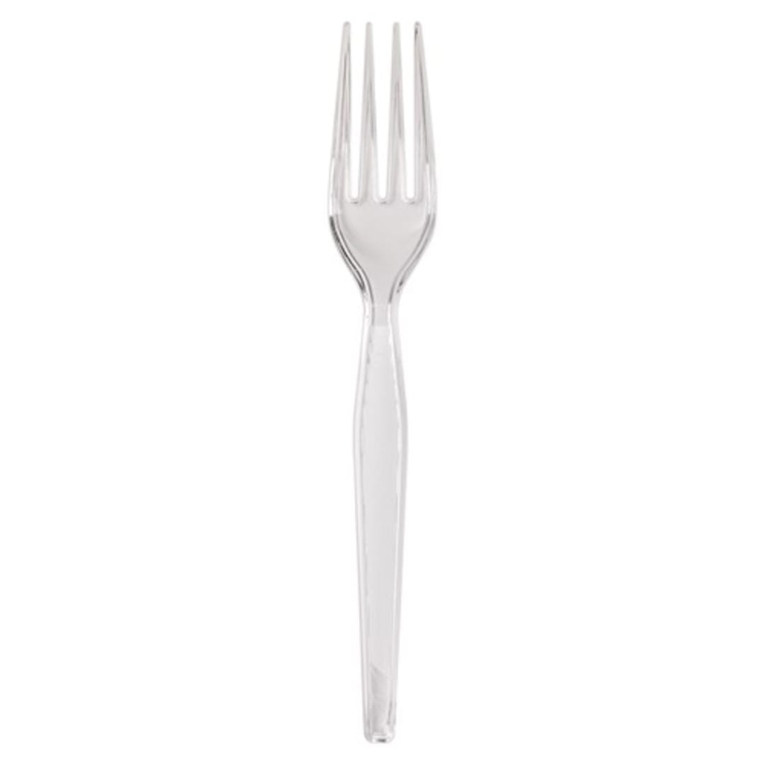 Dixie FH017 Clear Medium-Weight Plastic Fork - 1000 / CS