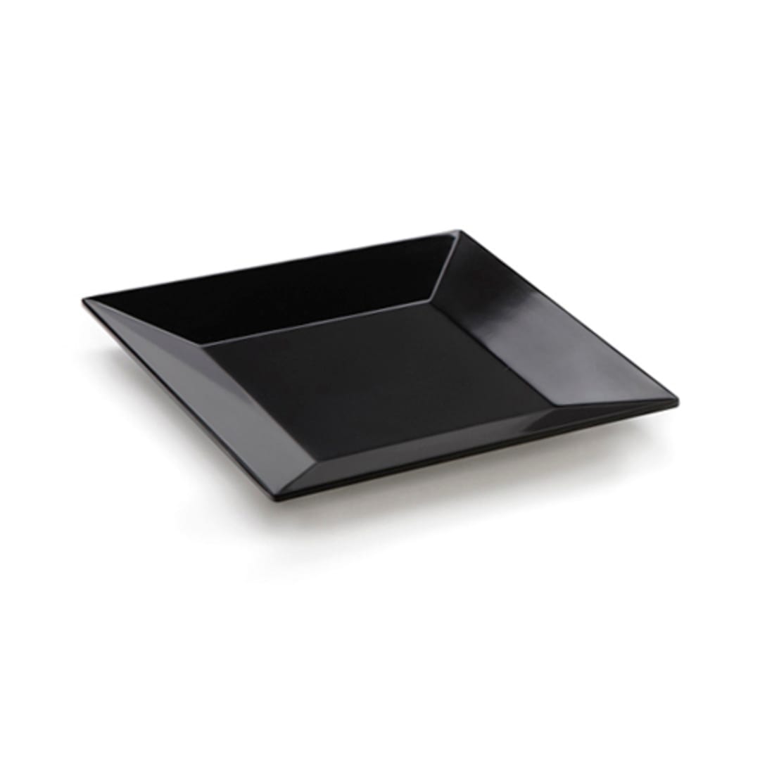 G.E.T. ML-104-BK Siciliano Black Melamine 10" Square Plate