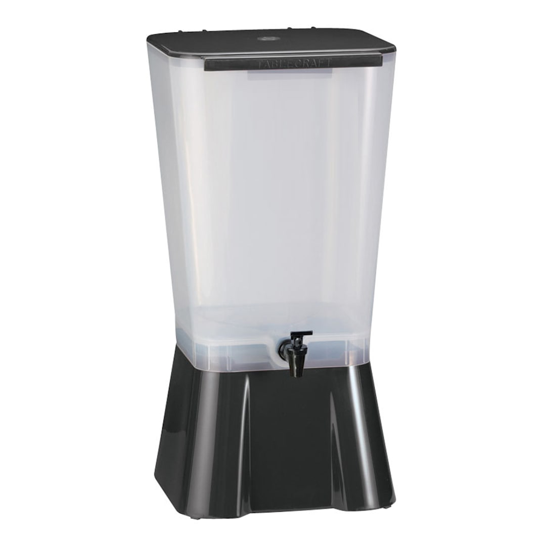 TableCraft 1053 Black & White 5 Gallon Plastic Beverage Dispenser