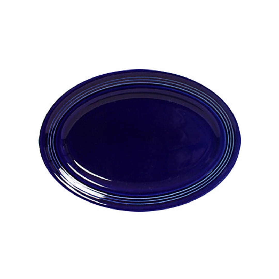 Tuxton CCH-136 Concentrix Cobalt 13.75" x 10.5" Oval Platter - 6 / CS