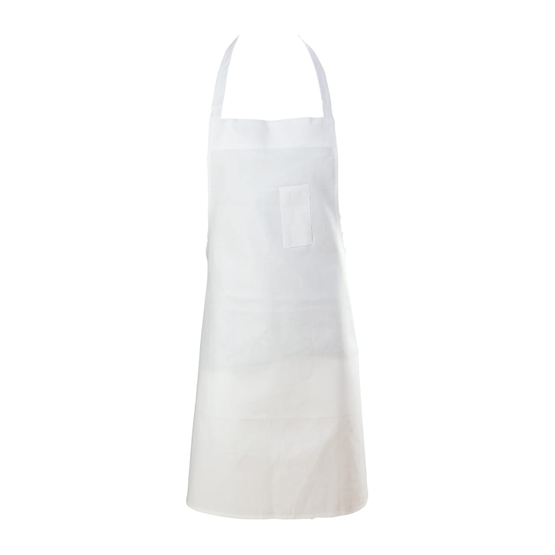 Chef Revival® 600BAW White Bib Apron with Pencil Pocket