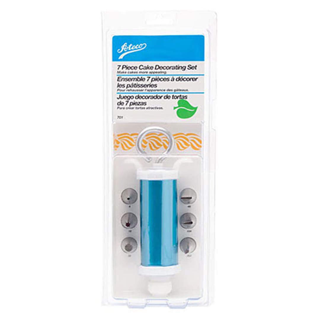 Ateco 701 7-Piece Cake Decorating Set with Syringe