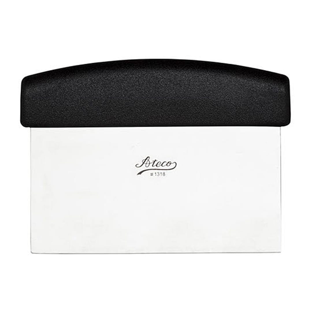 Ateco 1318 6" Bench Scraper / Dough Cutter with Black Handle