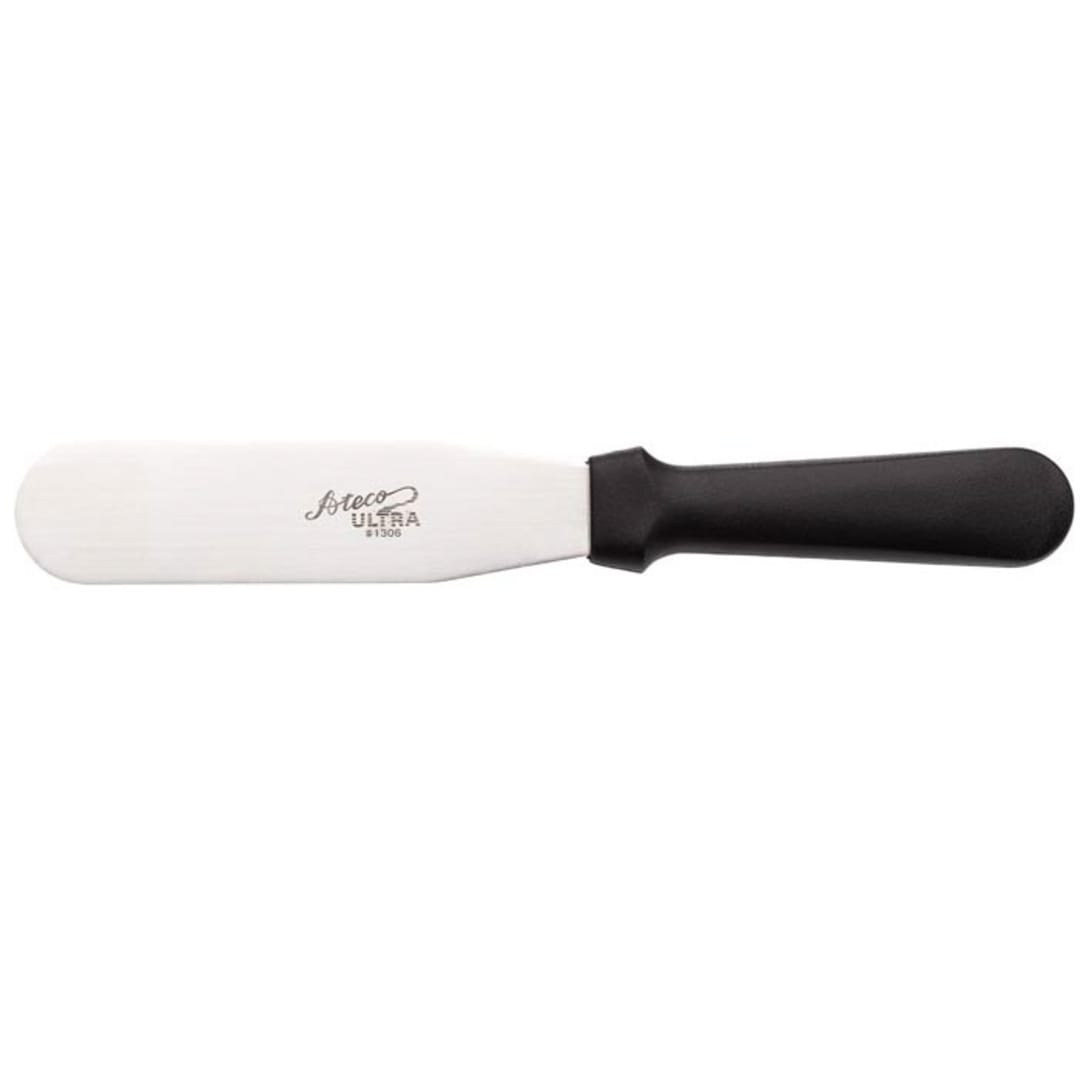 Ateco 1306 Straight S/S Ultra Spatula with Black Plastic Handle