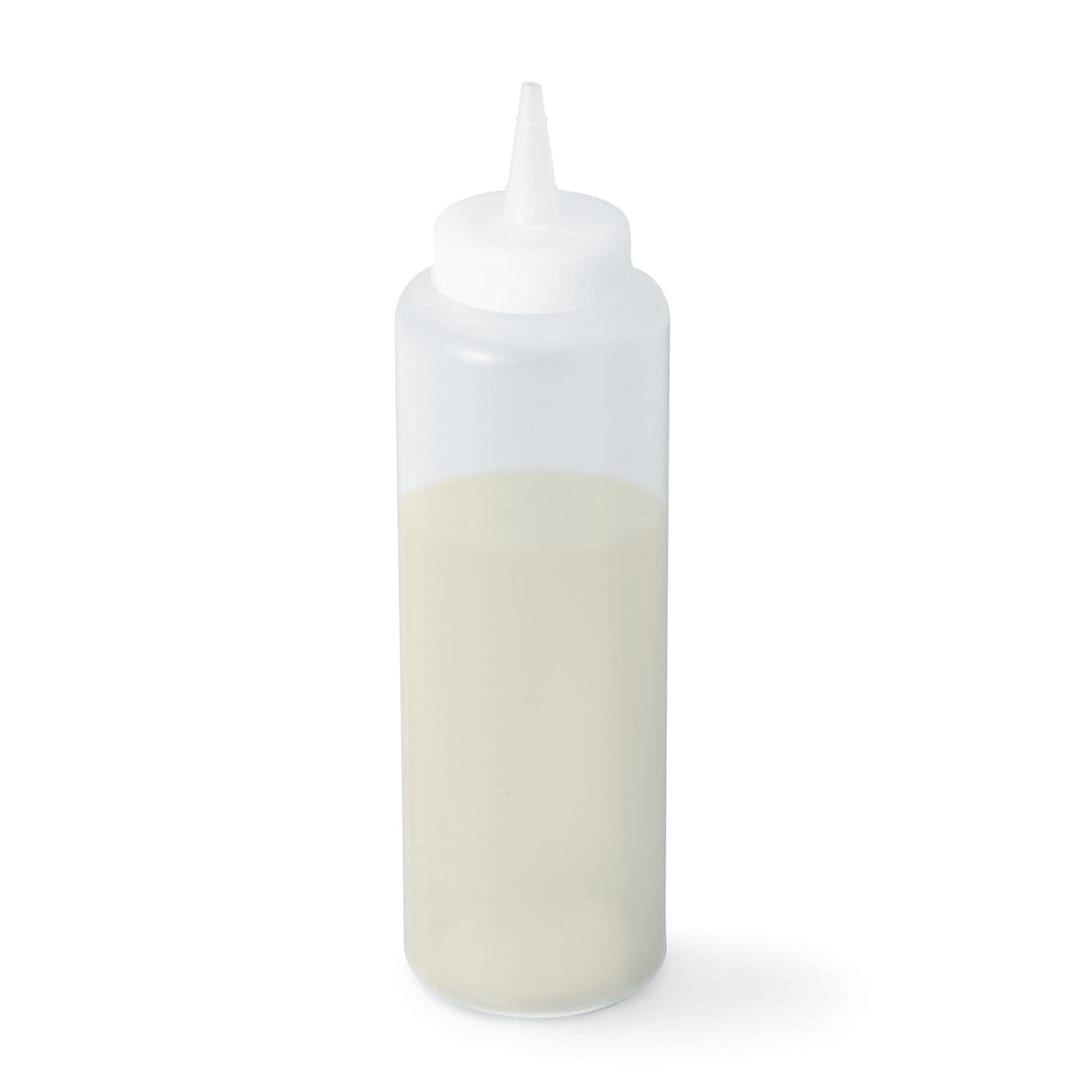 Vollrath 52063 Clear 12 Ounce Squeeze Dispenser Bottle with Cap