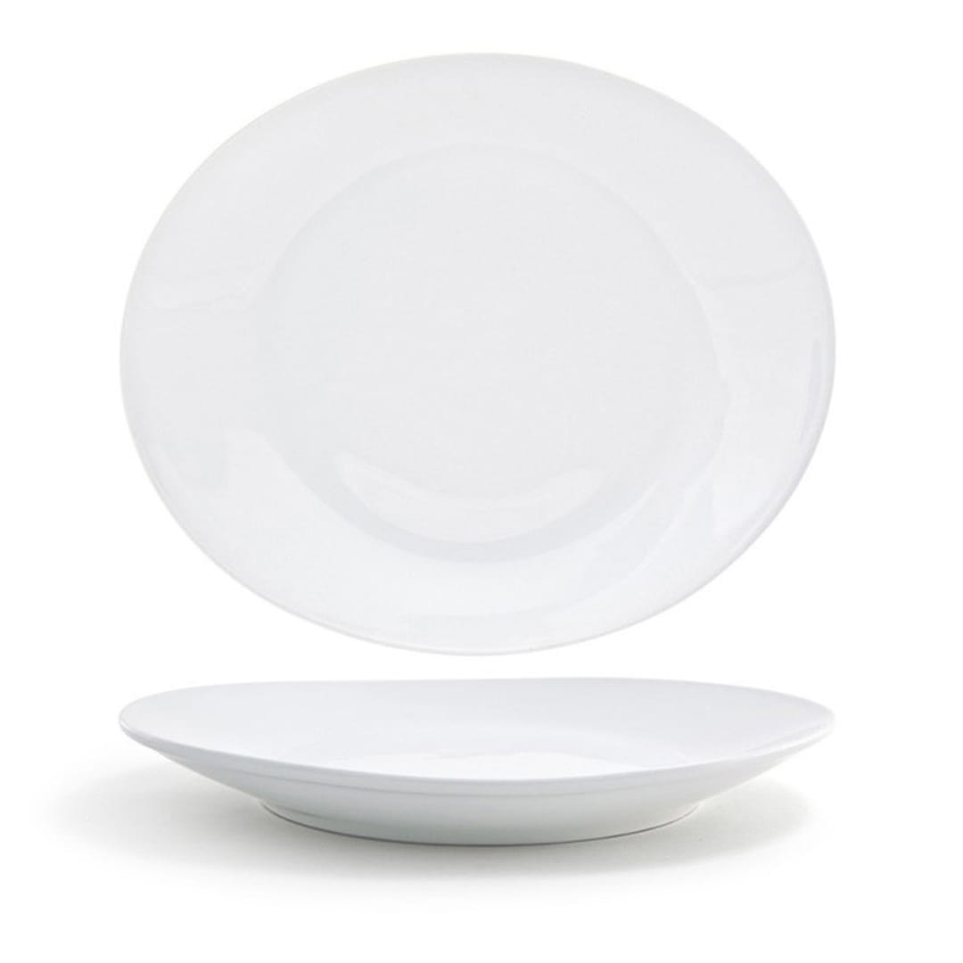 FOH DDP032WHP12 Ellipse 12" White Plate - 6 / CS