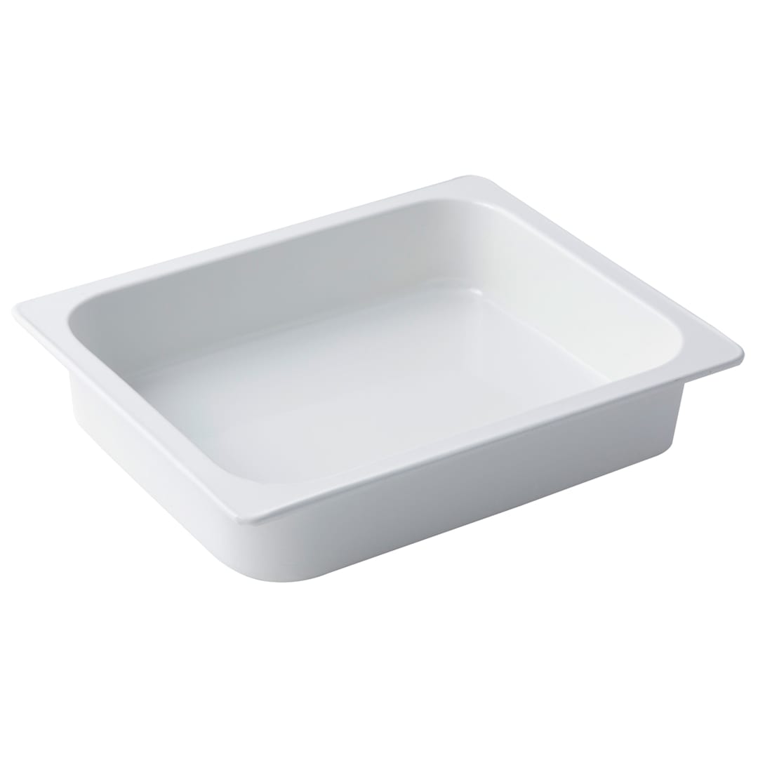 Bon Chef 5065 WHITE Sandstone 4 Qt. Half Size Rectangular Food Pan