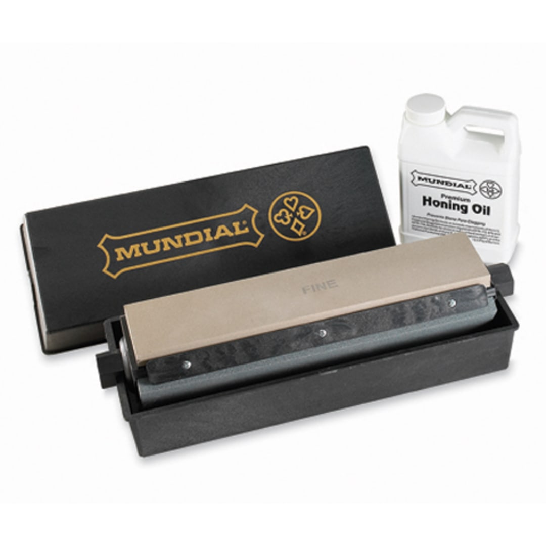 Mundial® ZH110 Rotating 3-Stone Multi-Hone 11" Sharpener With Oil