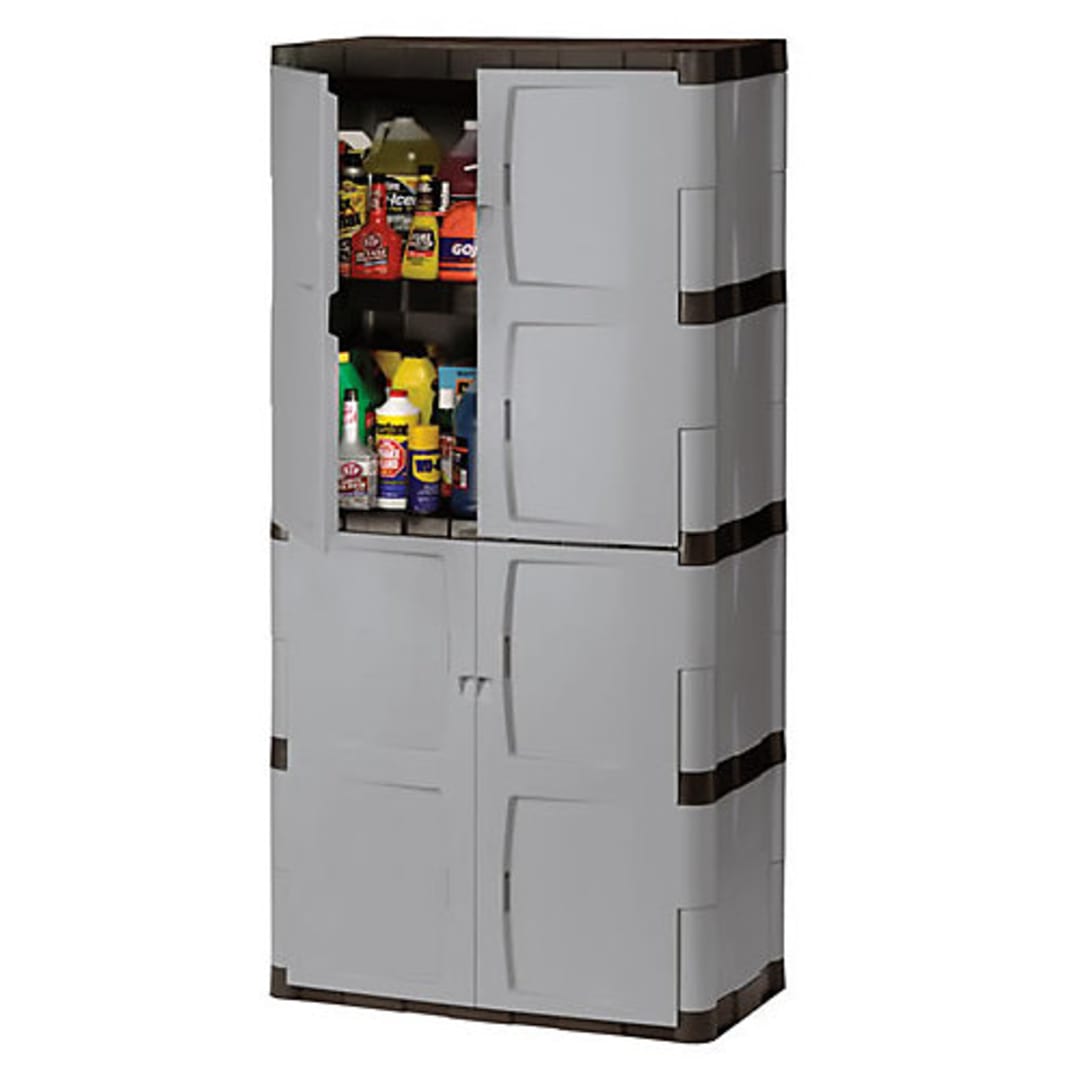 Rubbermaid® FG708300MICHR Mica 4-Shelf 27 Cf Double Door Cabinet